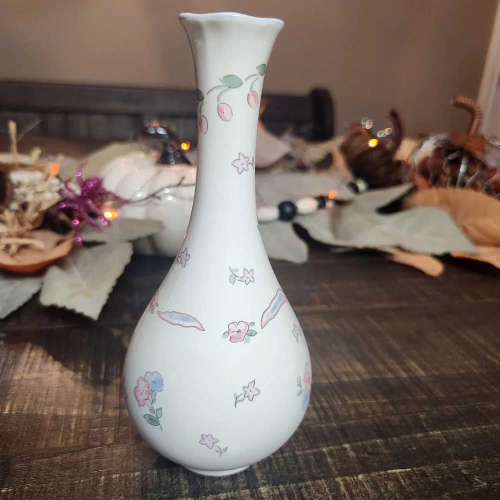 Antique Floral Ceramic Vase Made In Japan